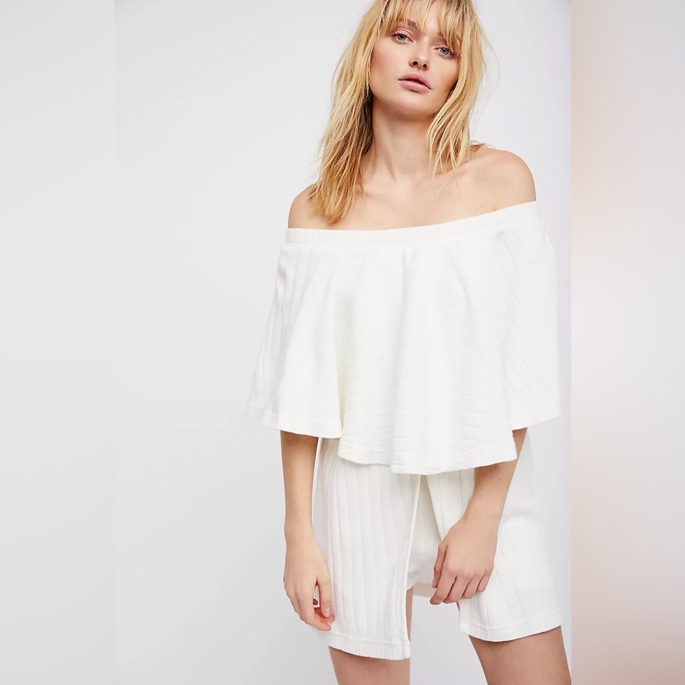 Free People Beach Bondi Floucy Blouse Cream Size XS